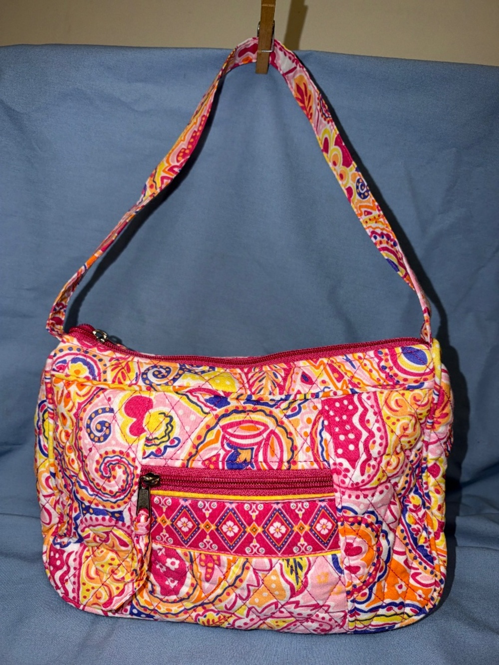 Quilted shoulder handbag, multicolored, lightweight
